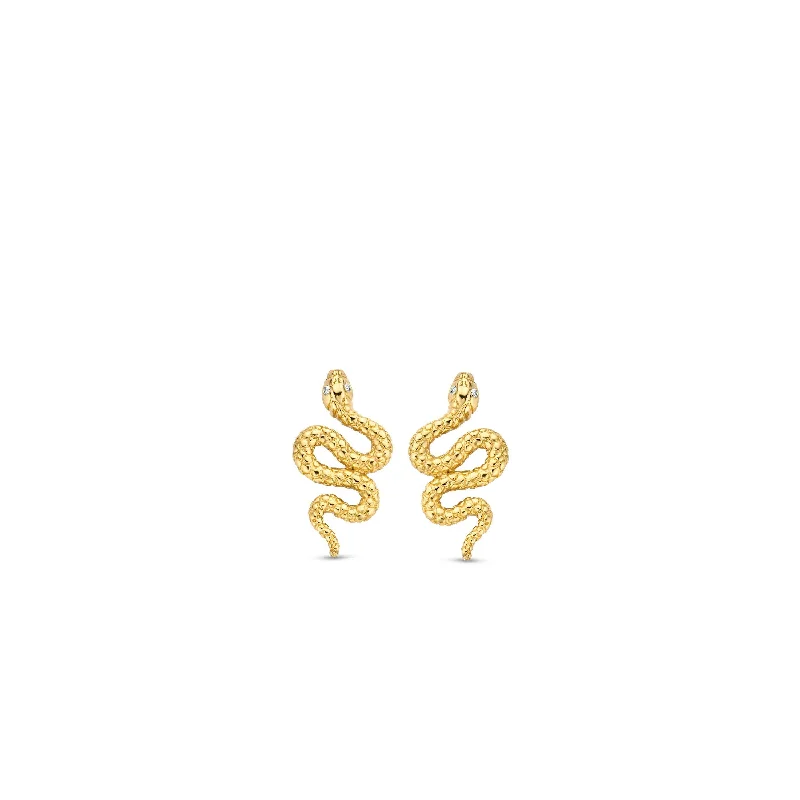 Ti Sento Gold Vermeil Snake Stud Earrings