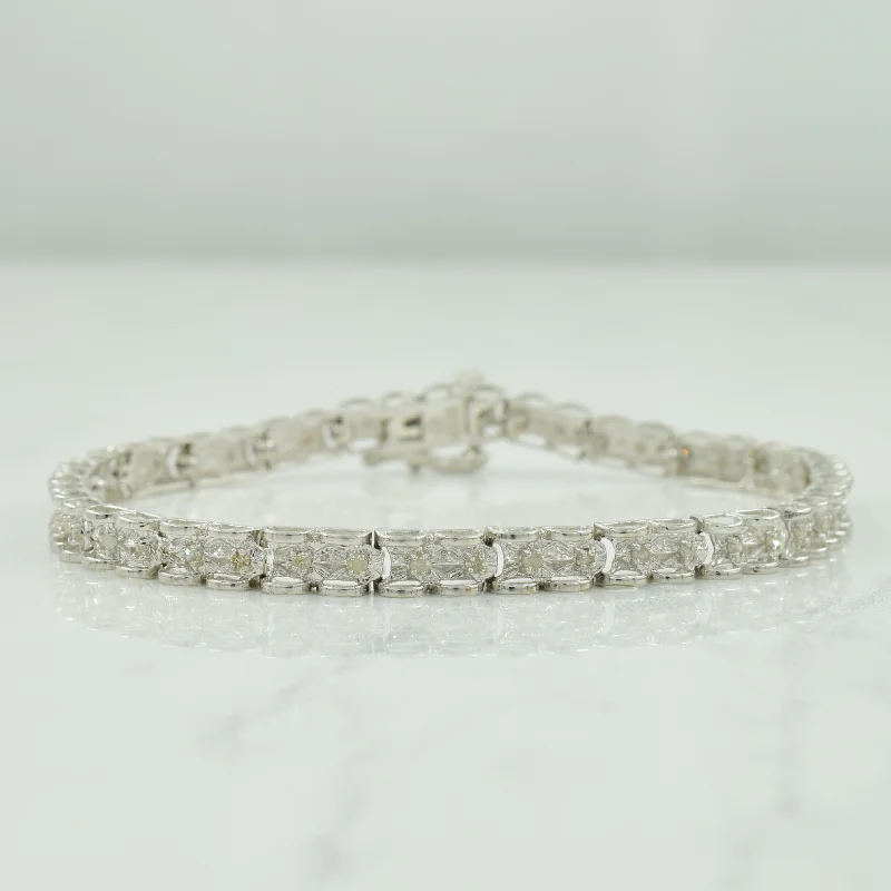 Diamond Tennis 10k White Gold Bracelet | 0.48ctw | 7" |