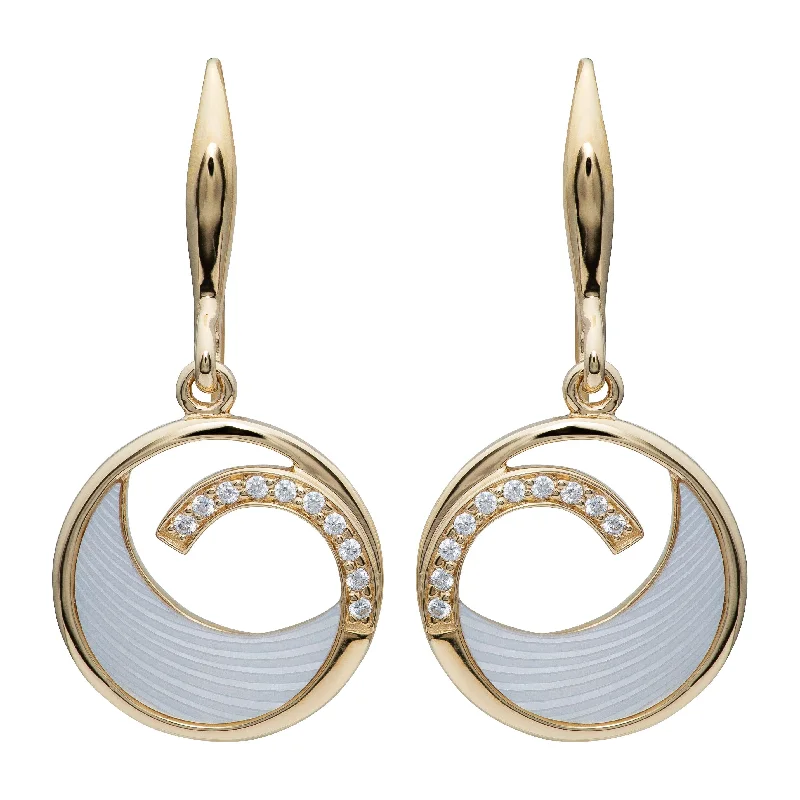 Unique & Co Drop Earrings Gold Mother of Pearl Drop Earrings