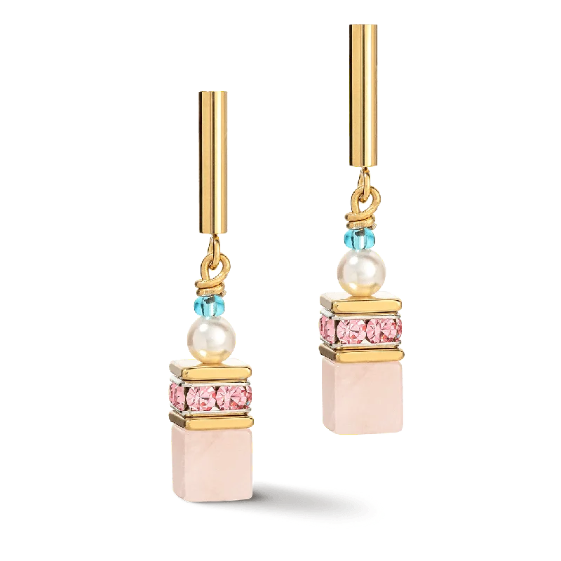 Coeur de Lion Pastel GeoCUBE® and Precious Pearls Fusion Earrings